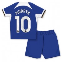 Chelsea Mykhailo Mudryk #10 Hjemme Trøje Børn 2023-24 Kortærmet (+ Korte bukser)